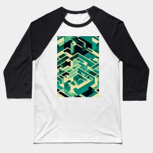 Space Distorted Maze Watercolour Pattern Baseball T-Shirt